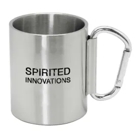 10 Oz. Brushed Stainless Steel Carabiner Mugs (Q653911)