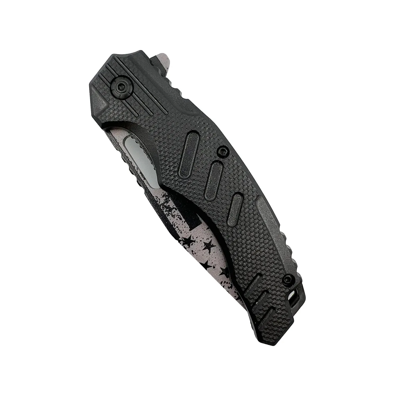 2-Pack: 4.75" American Flag Tanto Blade with ABS Handle