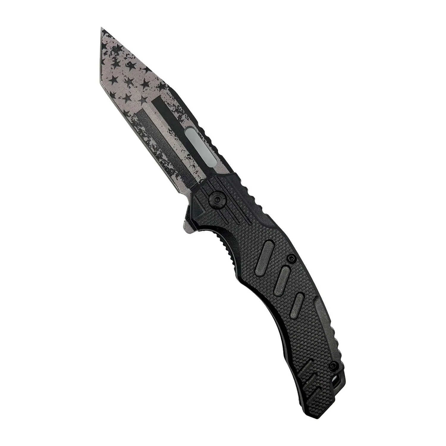 2-Pack: 4.75" American Flag Tanto Blade with ABS Handle