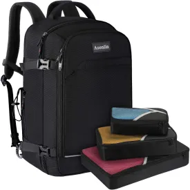 Asenlin 40L Travel Backpack for Women Men17 Inch Laptop Backpack Flight Approved Luggage Carry On Water Resistant Computer Backpack for Weekender Overnight Large Daypack Black