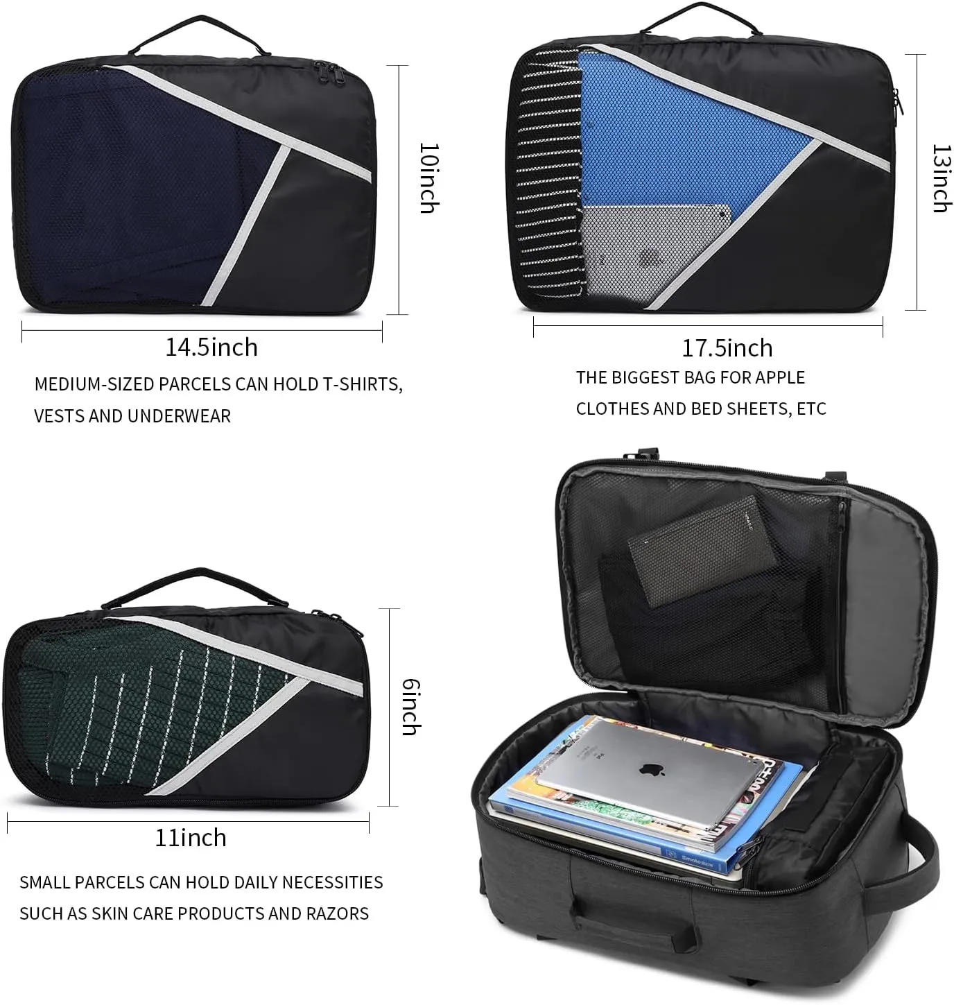 Asenlin 40L Travel Backpack for Women Men17 Inch Laptop Backpack Flight Approved Luggage Carry On Water Resistant Computer Backpack for Weekender Overnight Large Daypack Black