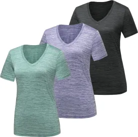 BALENNZ Workout Shirts for Women, Moisture Wicking Quick Dry Active Athletic Women's Gym Performance T Shirts