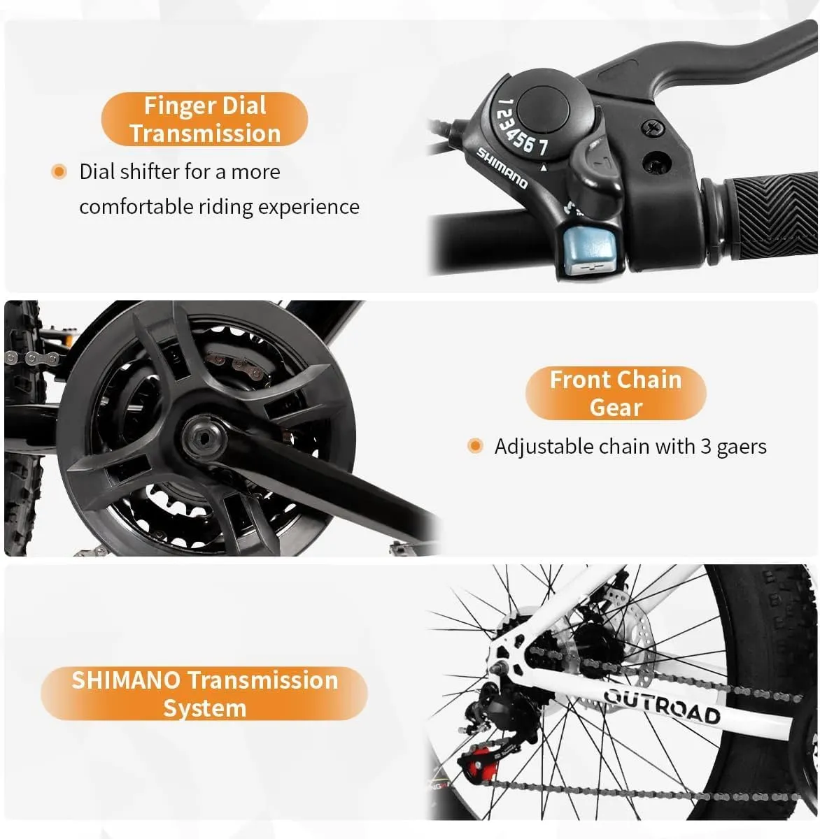 Betterland 26 Inch Bicycle Wheels, Fat/Normal Tire Mountain Bike, 21-Speed with Dual Front Suspension, High Carbon Steel Frame with Double Disc Brake and Anti-Slip Bicycle for Adults