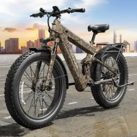 Bulldog Electric Bike for Adults 1350W, 48V 30AH Dual Battery Ebike, 130 Miles Long Range Full Suspension E bike, 26" Fat Tire Adult Electric Bicycles, 28MPH, Ideal for Urban and Off-road Riding