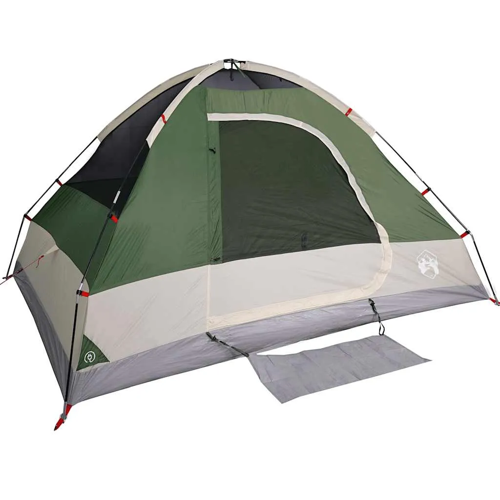 Camping Tent Dome 4-Person Green Waterproof
