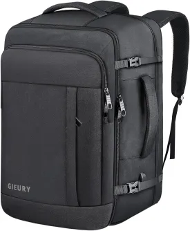 Carry On Backpack, 50L Travel Backpack, Luggage Backpack TSA Flight Approved Laptop Backpack for Men & Women, Large Expandable Bag 40L Daypack Lightweight Business Weekender Bag, Black