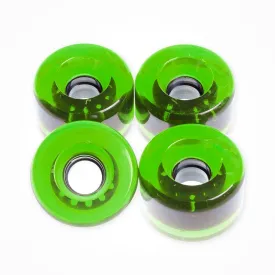 Cruiser Longboard Skateboard Wheels - Clear Green 63mm x 80a