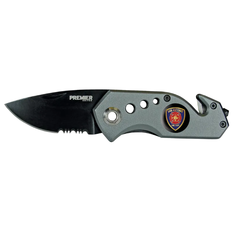 Drop Point Knife W/ Star Of Life Logo
