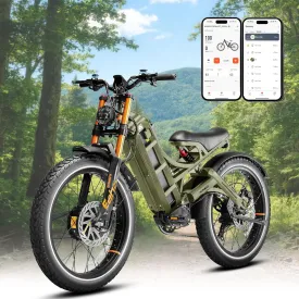 eAhora Romeo Pro 3 [2025 Latest] 50 Mph Electric Bike for Adults, 5000W Dual Motor Ebike, 60V 80Ah 250 Miles Long Range Electric Bike, 26*4.0 Fat Tire Air Full Suspension Off-Road E-Bike, UL2849