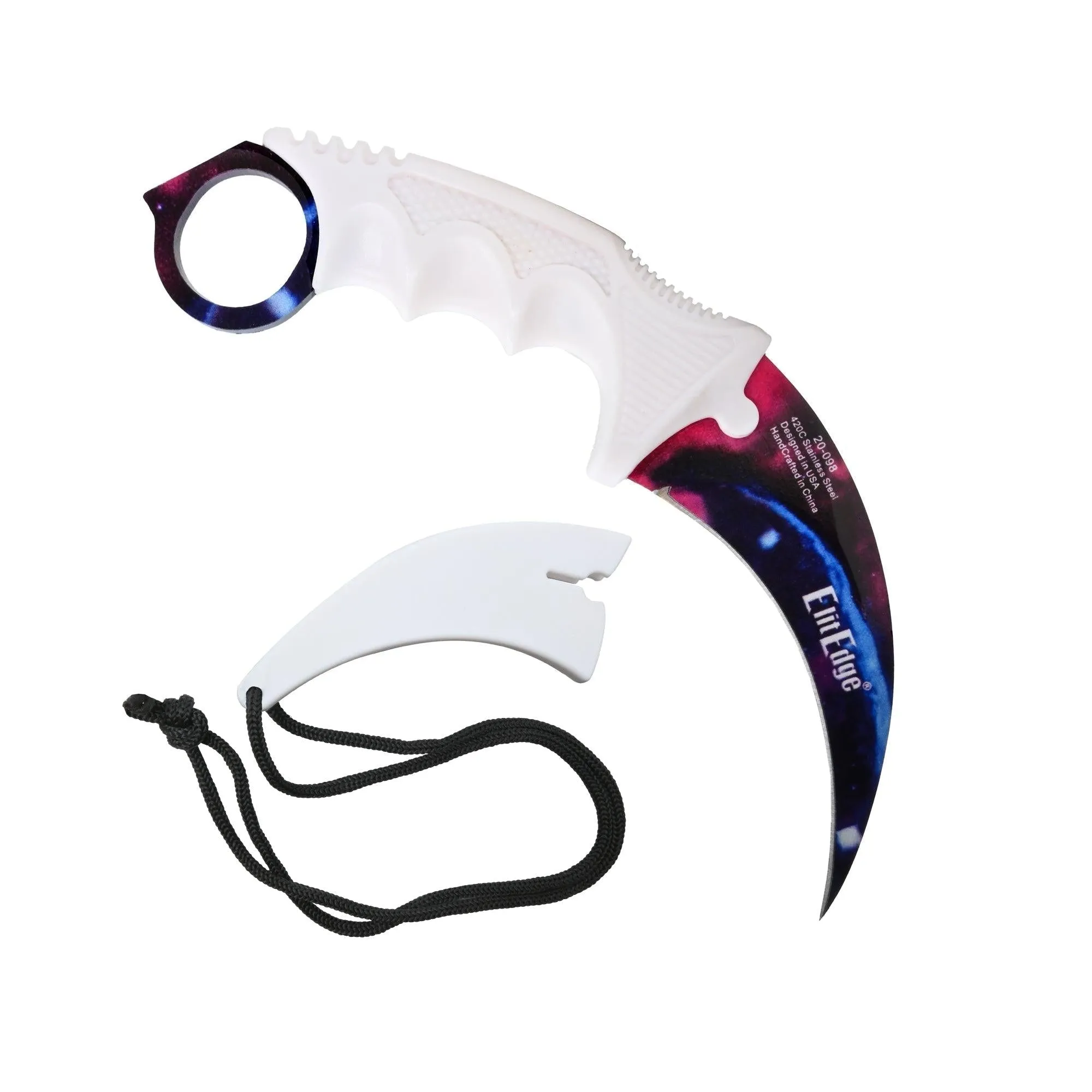 ElitEdge Karambit 7.5" Neck Knife White