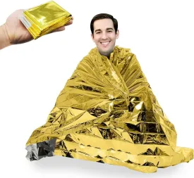Emergency Blanket Mylar Survival Blanket 82" X 62" Two-Sided Extra Large  Moisture Proof and 90% Heat Retention Foil Space Solar Emergency Thermal Blanket Pack of 10