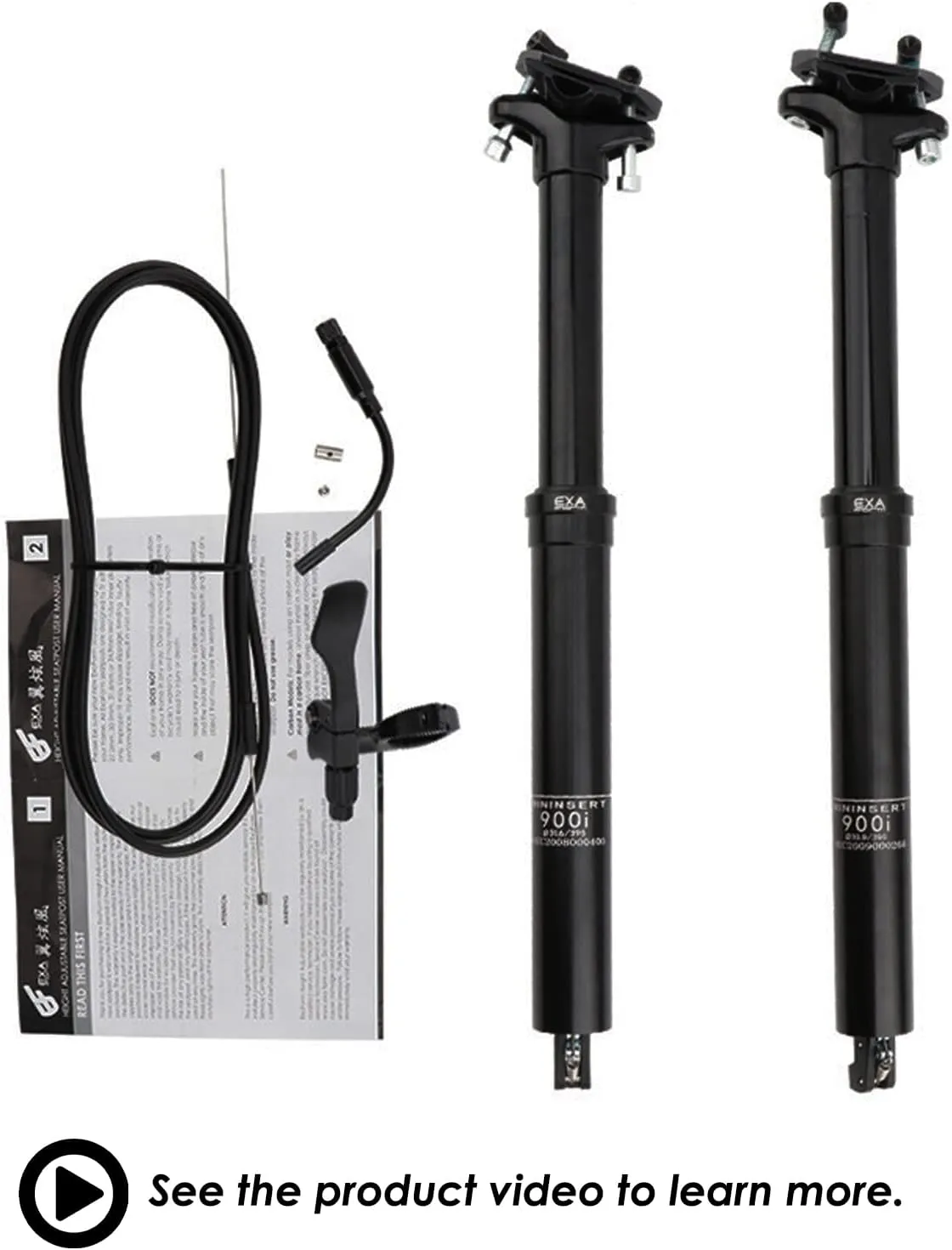 EXA Form 900i 30.9mm/31.6mm Dropper Post with Remote Lever and Cable Kit MTB/Ebike Internal Routing Dropper Seatpost for Mountain Bike(100mm/125mm/150mm Travel)