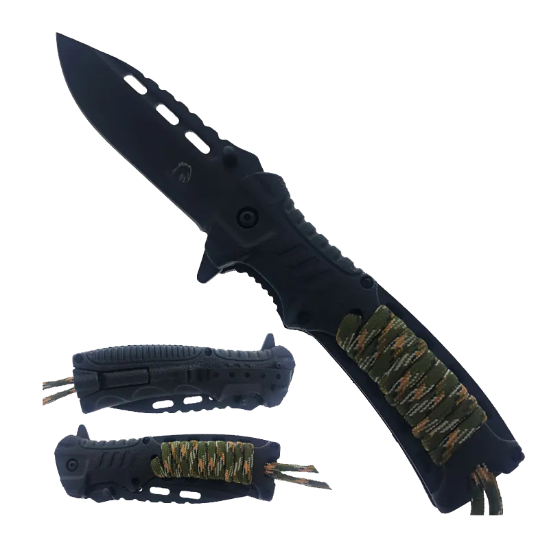 Falcon 8.25" Overall In Length Spring Assist W/Fire Starter and Whistle