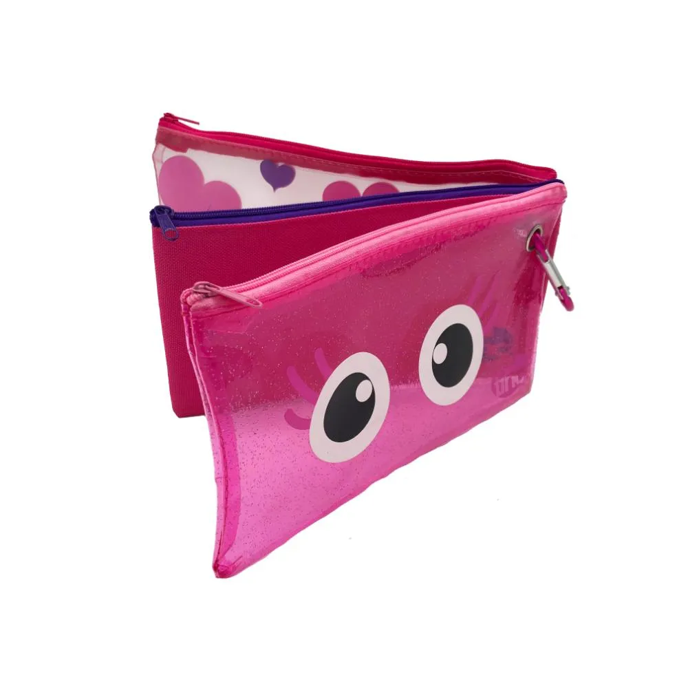 Glitter Set of 3 Pencil Cases