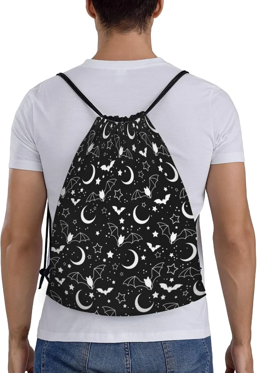 Goth Bats Horror Drawstring Bag,Fashion Sport Gym Drawstring Backpack Beach Travel Sackpack for Men Women