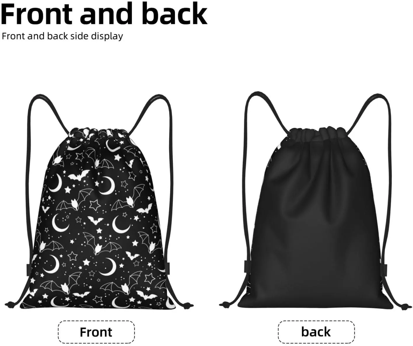 Goth Bats Horror Drawstring Bag,Fashion Sport Gym Drawstring Backpack Beach Travel Sackpack for Men Women