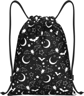 Goth Bats Horror Drawstring Bag,Fashion Sport Gym Drawstring Backpack Beach Travel Sackpack for Men Women