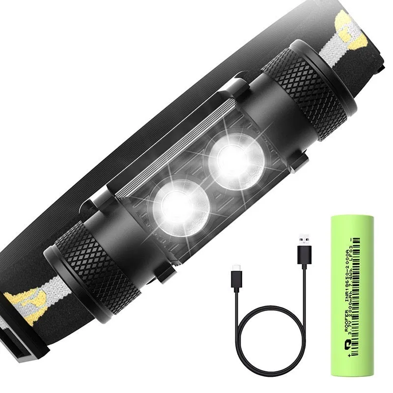 Headlamp Kit with Rechargeable Battery 2000 Lumens (Red)