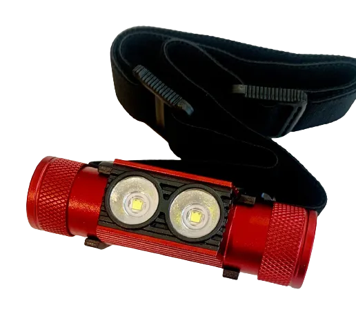 Headlamp Kit with Rechargeable Battery 2000 Lumens (Red)