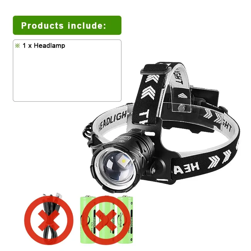 High Powerful Rechargeable Headlamp 2000M Laser LED Head flashlight Super Bright Headlight 18650 Fish Camping Head Lantern Torch