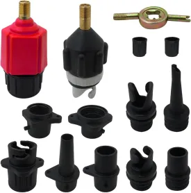 Inflatable SUP Pump Adaptor, Paddle Board SUP Valve Adapter with 9 Standard Conventional Air Pump Nozzles for Inflatables SUP Inflator Adapter Inflatable Boat Paddle Board SUP Board