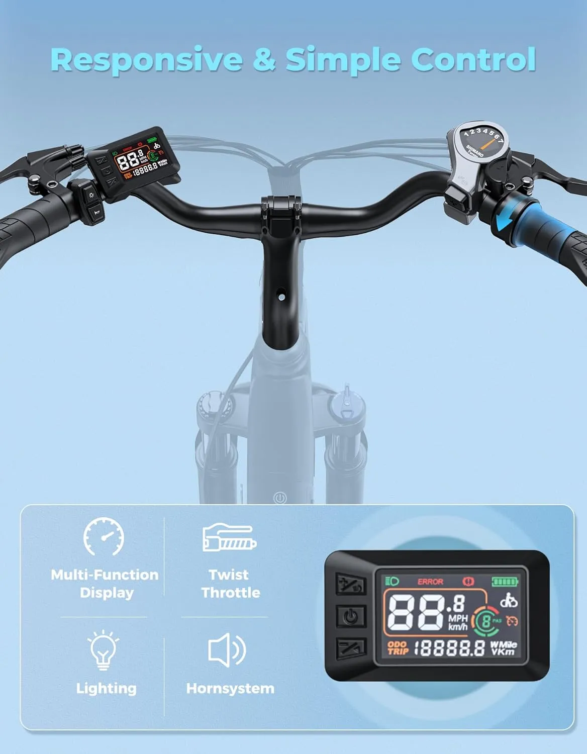 Jasion YC1/ST 26" Electric Bike, 750W Peak Motor, Step-Through Ebike for Adults, 360WH Removable Battery, Up to 40miles, Max 23MPH Urban Commuter E-Bike, 7 Speeds & Front Suspension