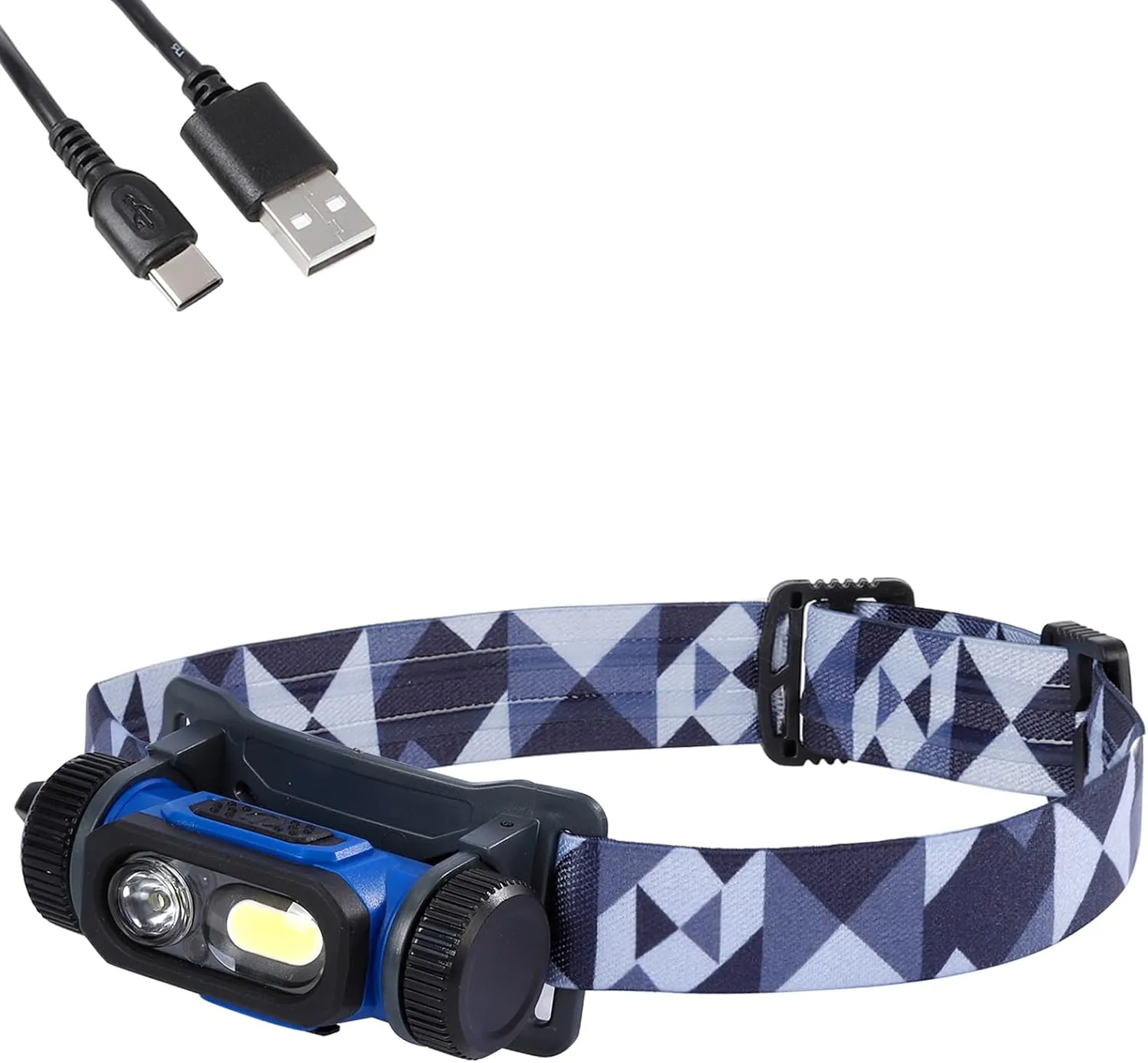 LED Headlamp Flashlight Rechargeable 500 Lumen Headlight with Sensor Mode and Spot Light IPX4 Waterproof Lightweight Head Lamp with 180Swivel for Outdoor Camping Hiking Running Fishing