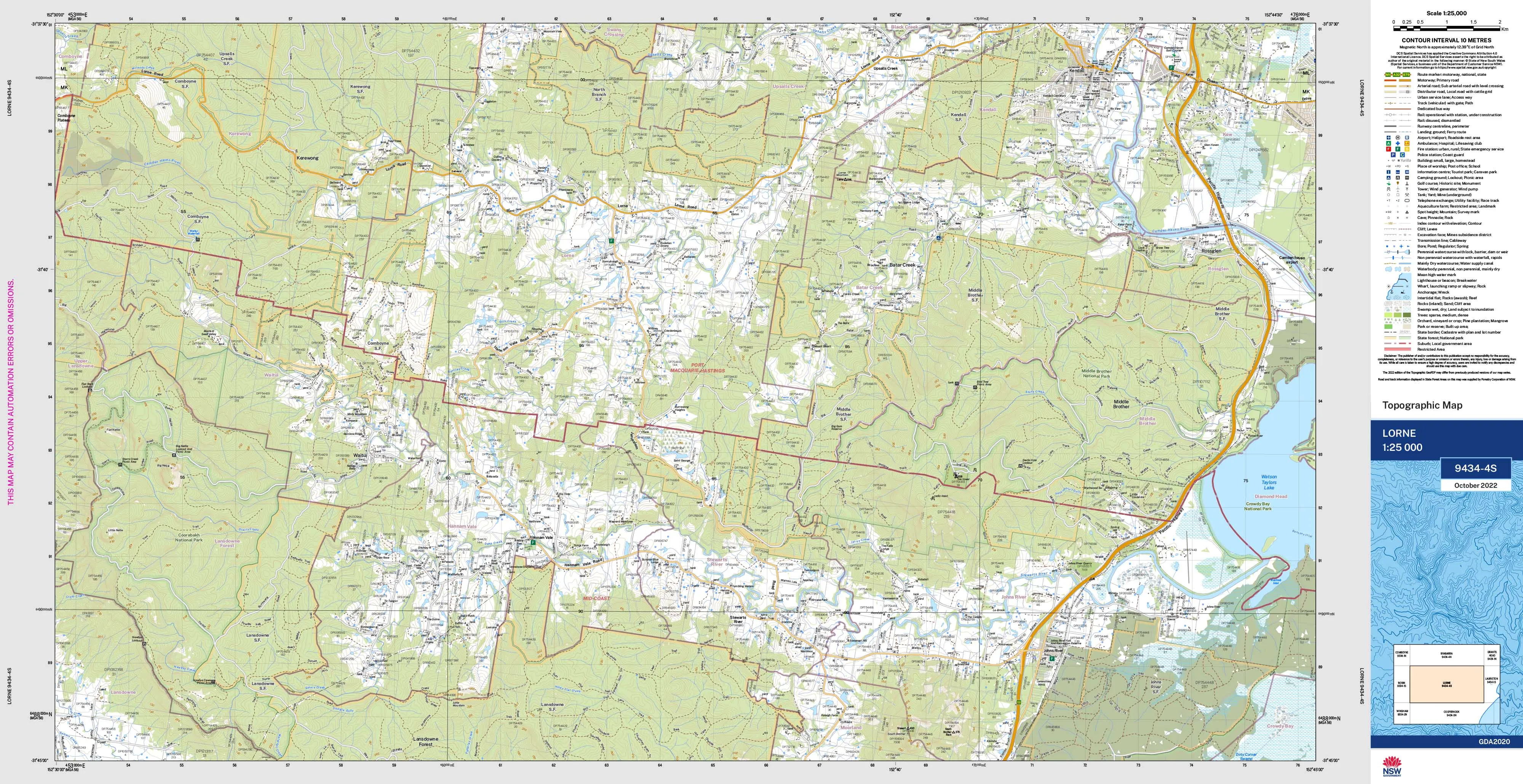 Lorne 9434-4S Topographic Map 1:25k