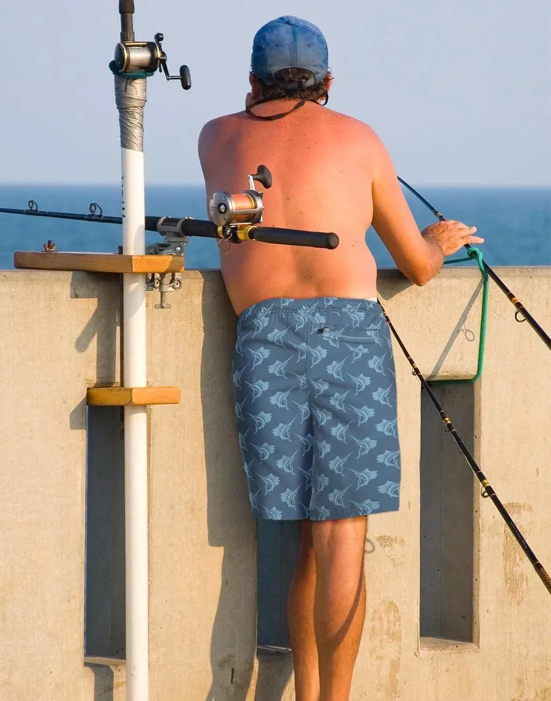 LRD Men's Swim Trunks with Compression Liner 9 Inch Inseam Quick Dry Board Short