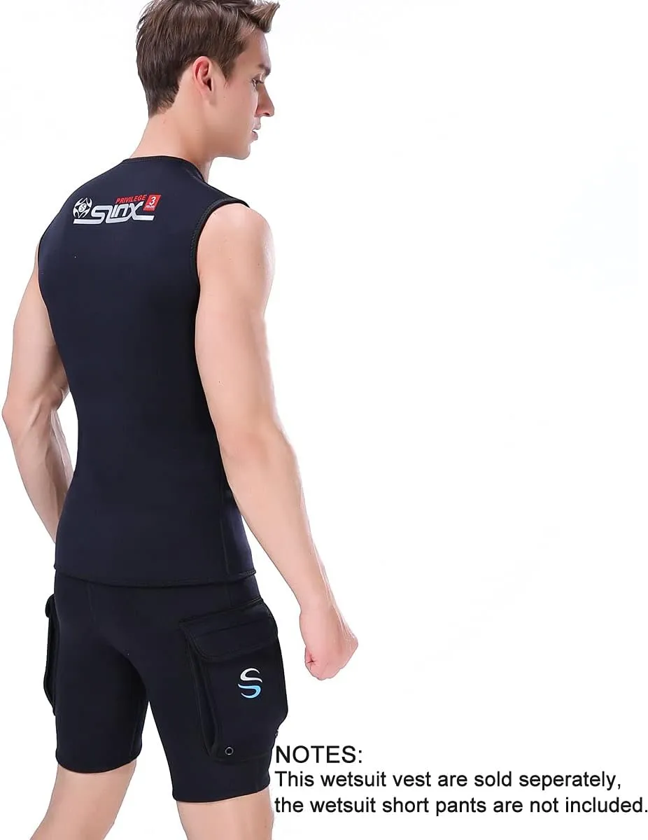 Mens Wetsuit Vest 2mm / 3mm Premium Neoprene Wetsuit Top Sleeveless Surfing Canoeing Scuba Diving Vest
