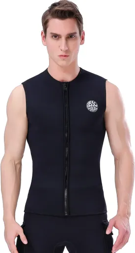Mens Wetsuit Vest 2mm / 3mm Premium Neoprene Wetsuit Top Sleeveless Surfing Canoeing Scuba Diving Vest
