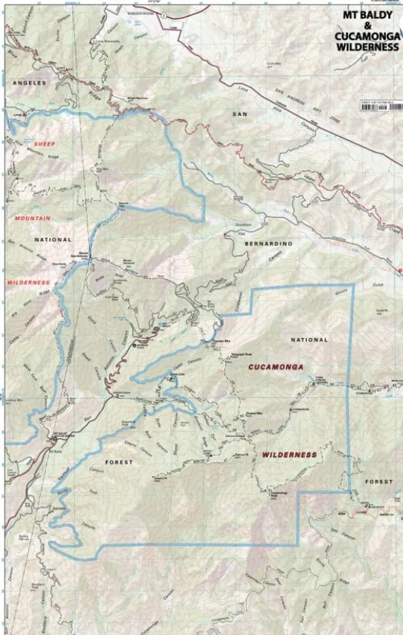 Mt Baldy-Cucamonga Wilderness Map