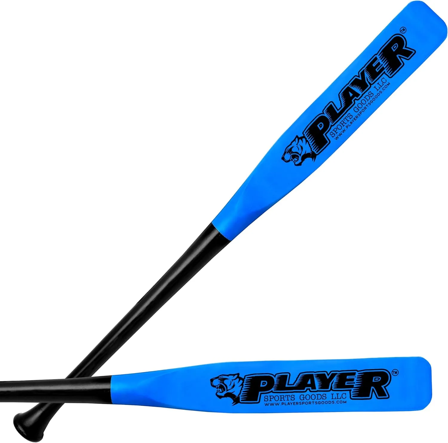 PSG 31" High-Grade Pro Maple Flat Half Paddle Training Baseball & Softball Bat in 31"/20 oz/Flat Barrel:2.50" for Professional Players in Sky Blue & Black by Player Sports Goods LLC