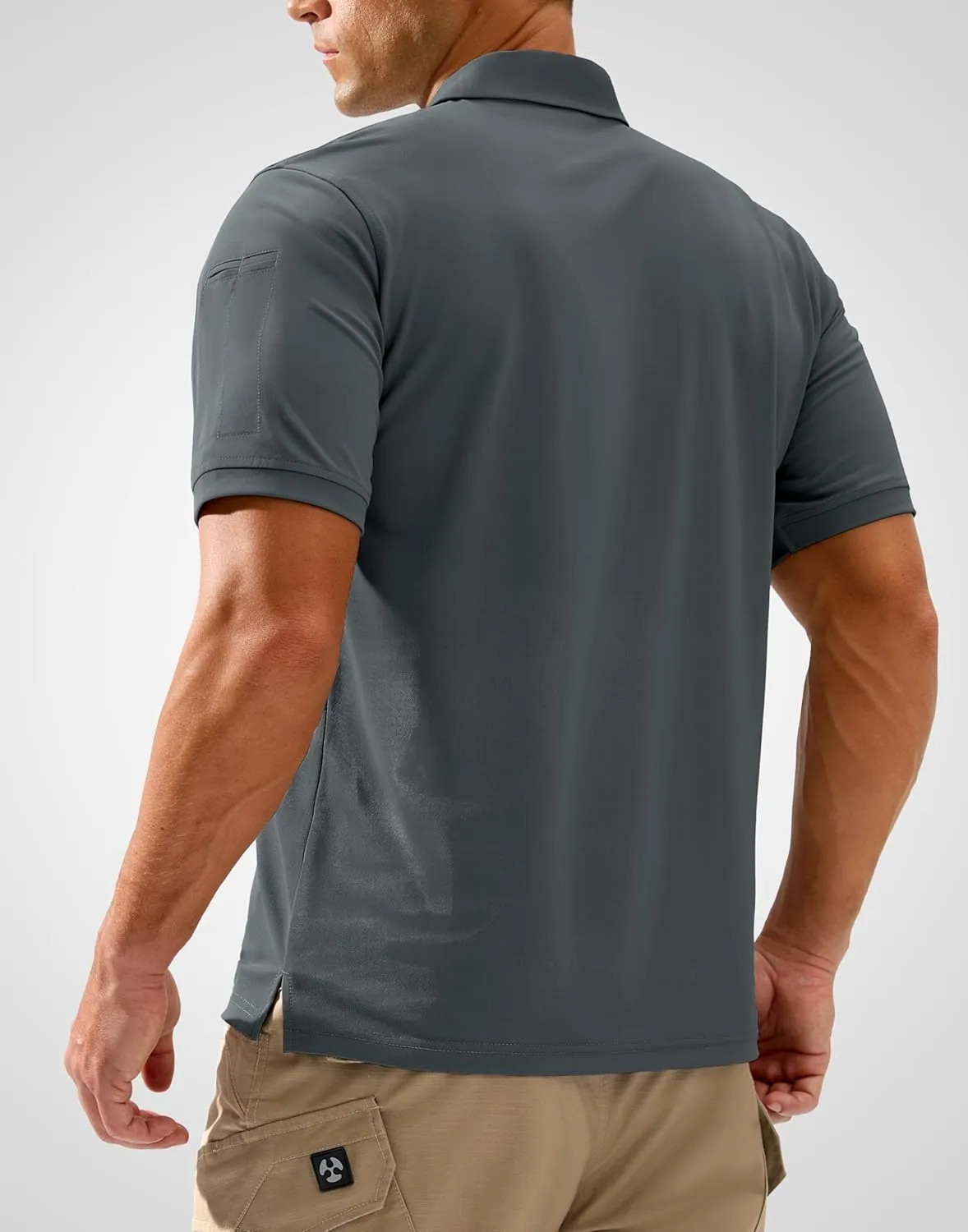 Pudolla Mens Tactical Shirts Short Sleeve Golf Work Polos Moisture Wicking Dry Collared Shirt Lightweight Polo Shirt