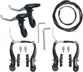 V Brakes, Linear Bicycle Brake Set, Bicycle Brake Levers 2pcs Mountain Bike Brake Handles 2.5 Finger 2.2cm Diameter for Most Bicycle, Road Bike, MTB, BMX, Cycling