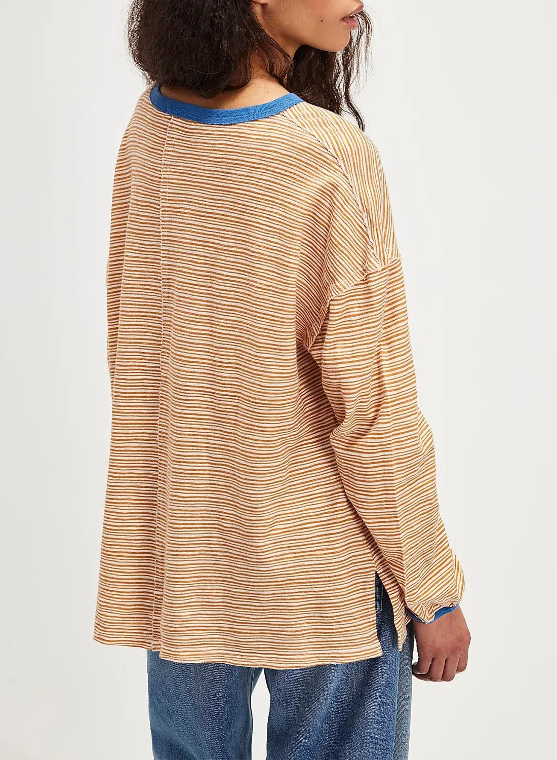 Women's Striped Oversized Sweatshirt Long Sleeve Crewneck Casual Tops Animal pattern Pullover Loose Trendy T Shirts
