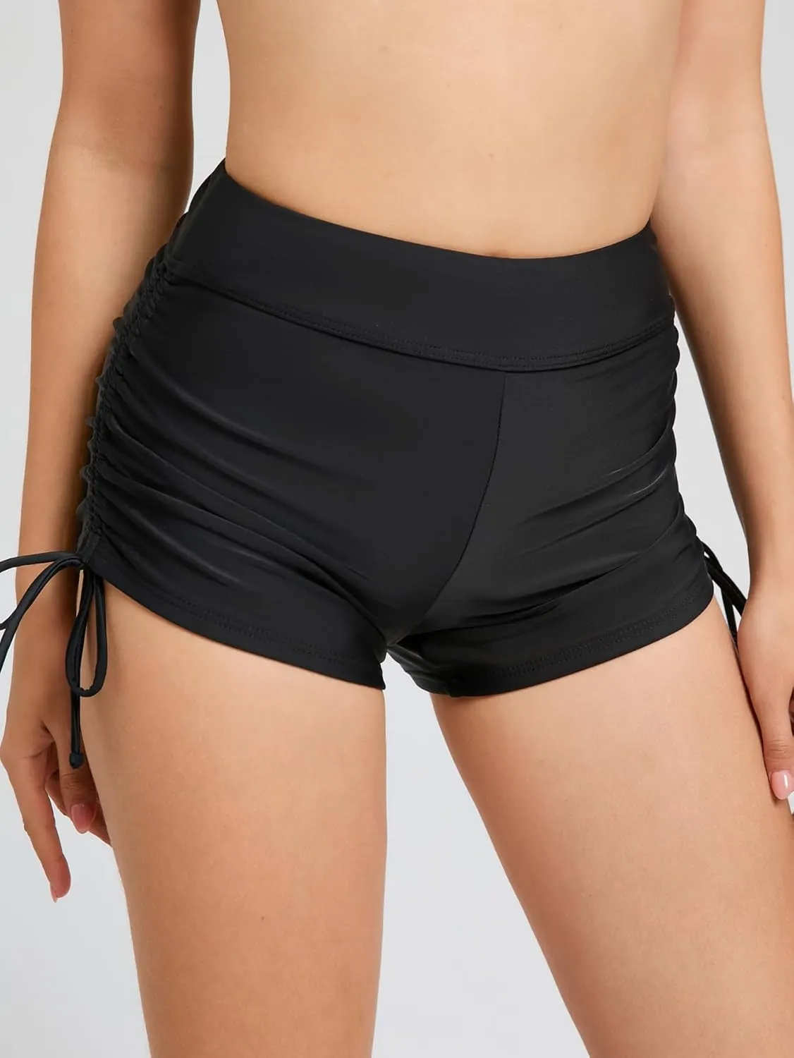 Womens Swim Shorts High Waisted Tie Board Shorts Bathing Suit Bottoms Tummy Control Swimsuit with Liner