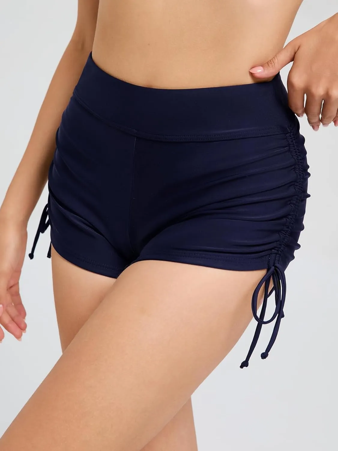 Womens Swim Shorts High Waisted Tie Board Shorts Bathing Suit Bottoms Tummy Control Swimsuit with Liner