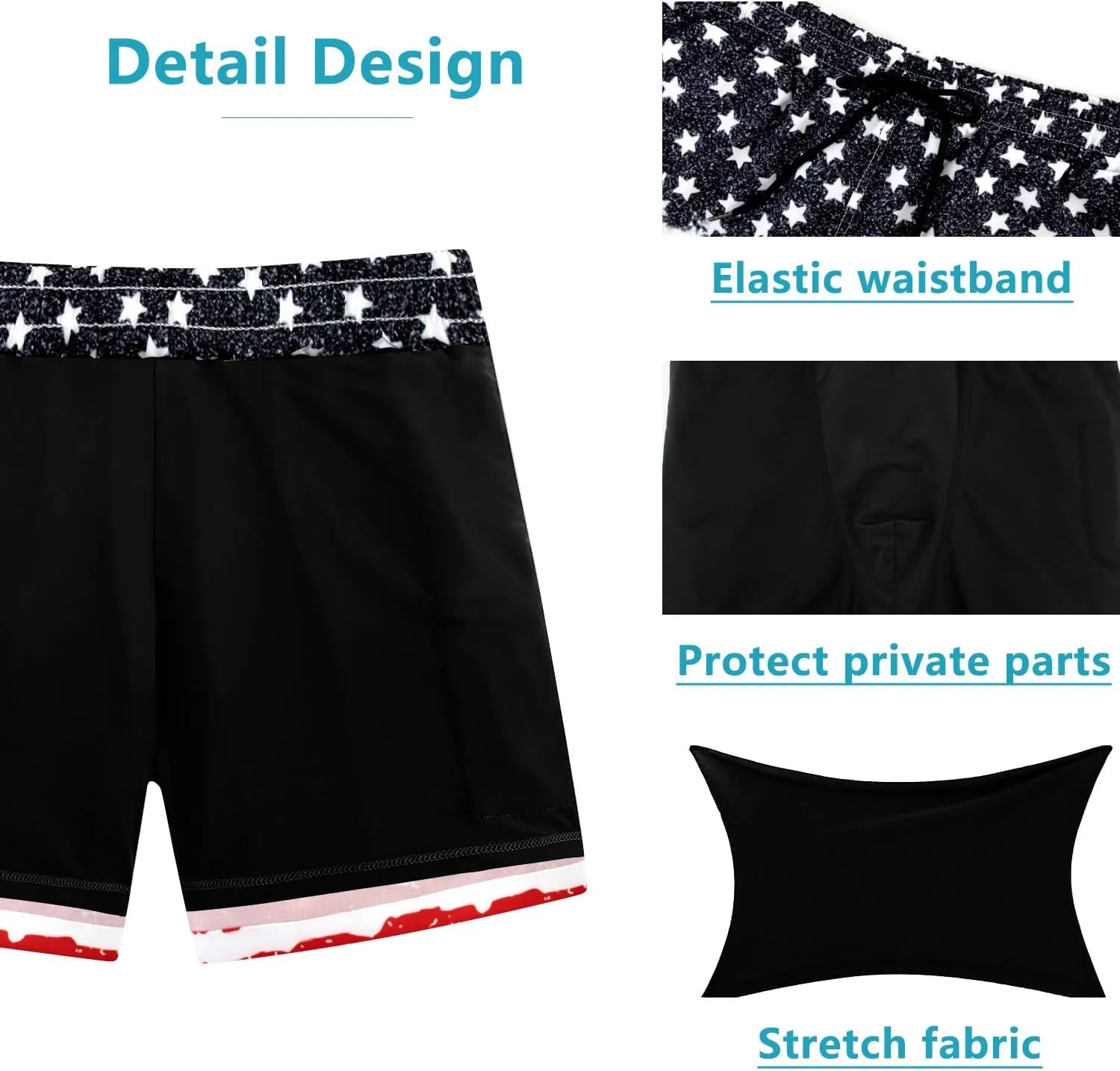 XiaoMoSha Mens Swim Trunks with Compression Liner 7" Quick Dry Board Shorts Bathing Suit with Pockets Swimwear Swimsuit S-2XL