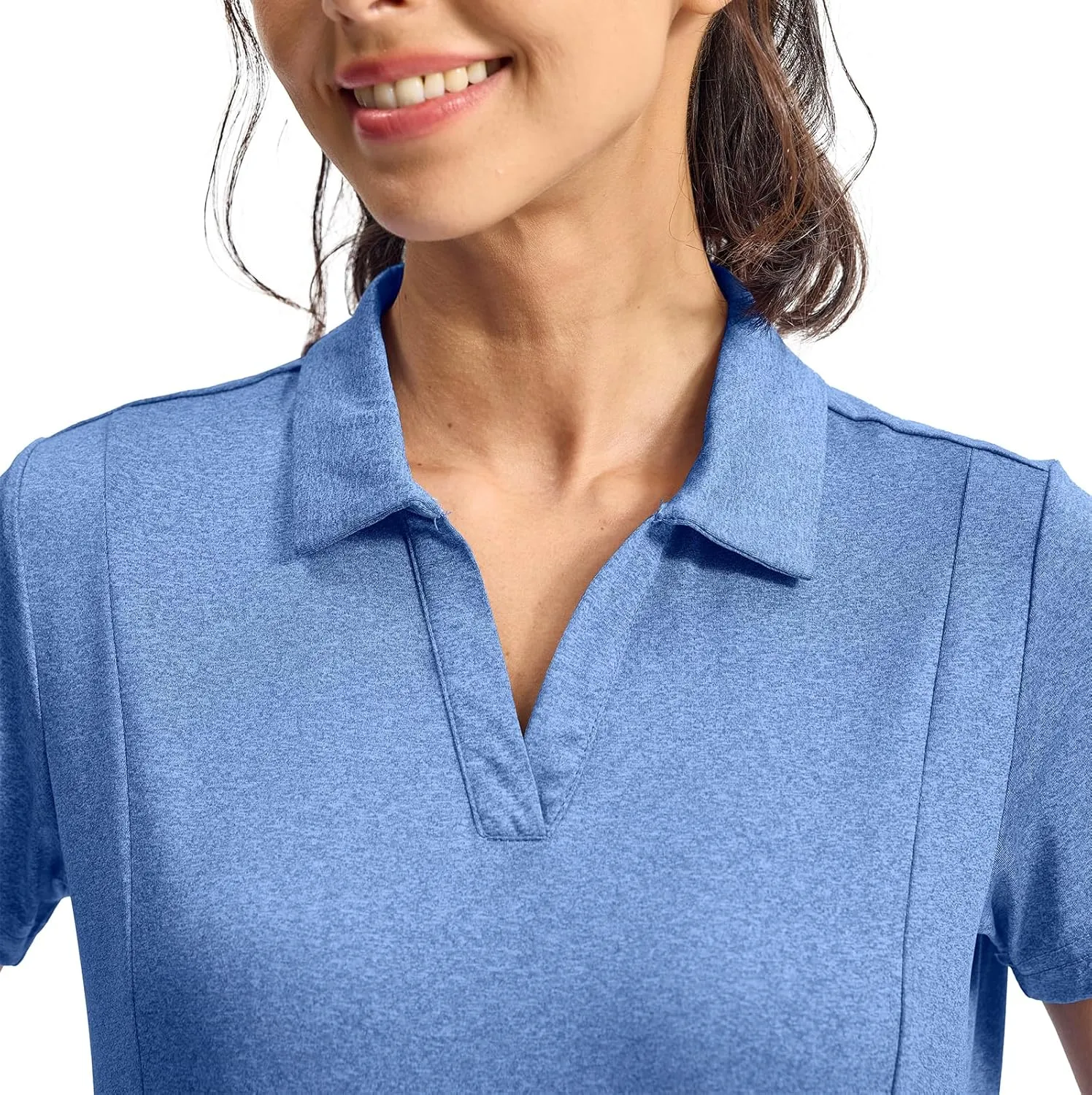 YSENTO Womens Golf Apparel Shirts Clothes V-Neck Tops Collared UPF 50  Dry Fit Short Sleeve Tennis Polo Shirts